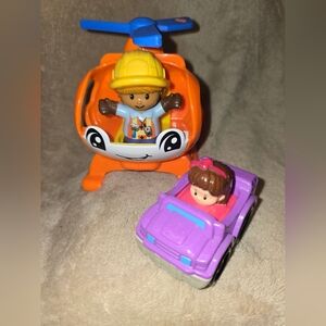 Fisher Price Little People. Helicopter And 2 Figures